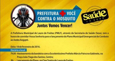 Prefeitura lança plano municipal de combate ao Aedes em Lauro de Freitas