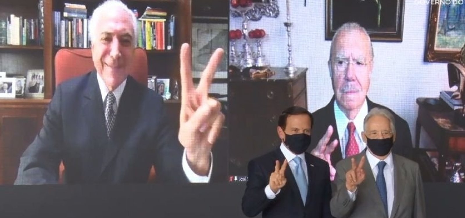[Em ato de Doria com ex-presidentes a favor da vacinação, Temer diz que China enviará insumos ao Brasil ]