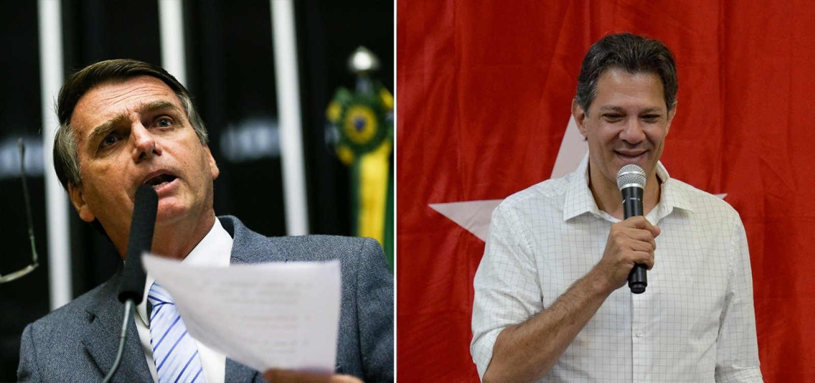 [Ibope: Bolsonaro aparece com 57%; Haddad tem 43%]