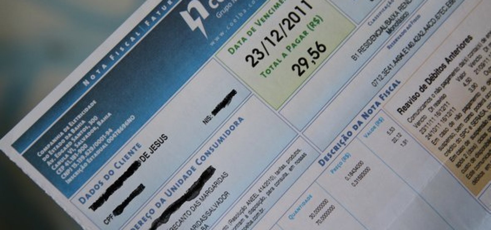 [Conta de luz na Bahia fica mais cara a partir desta segunda-feira]