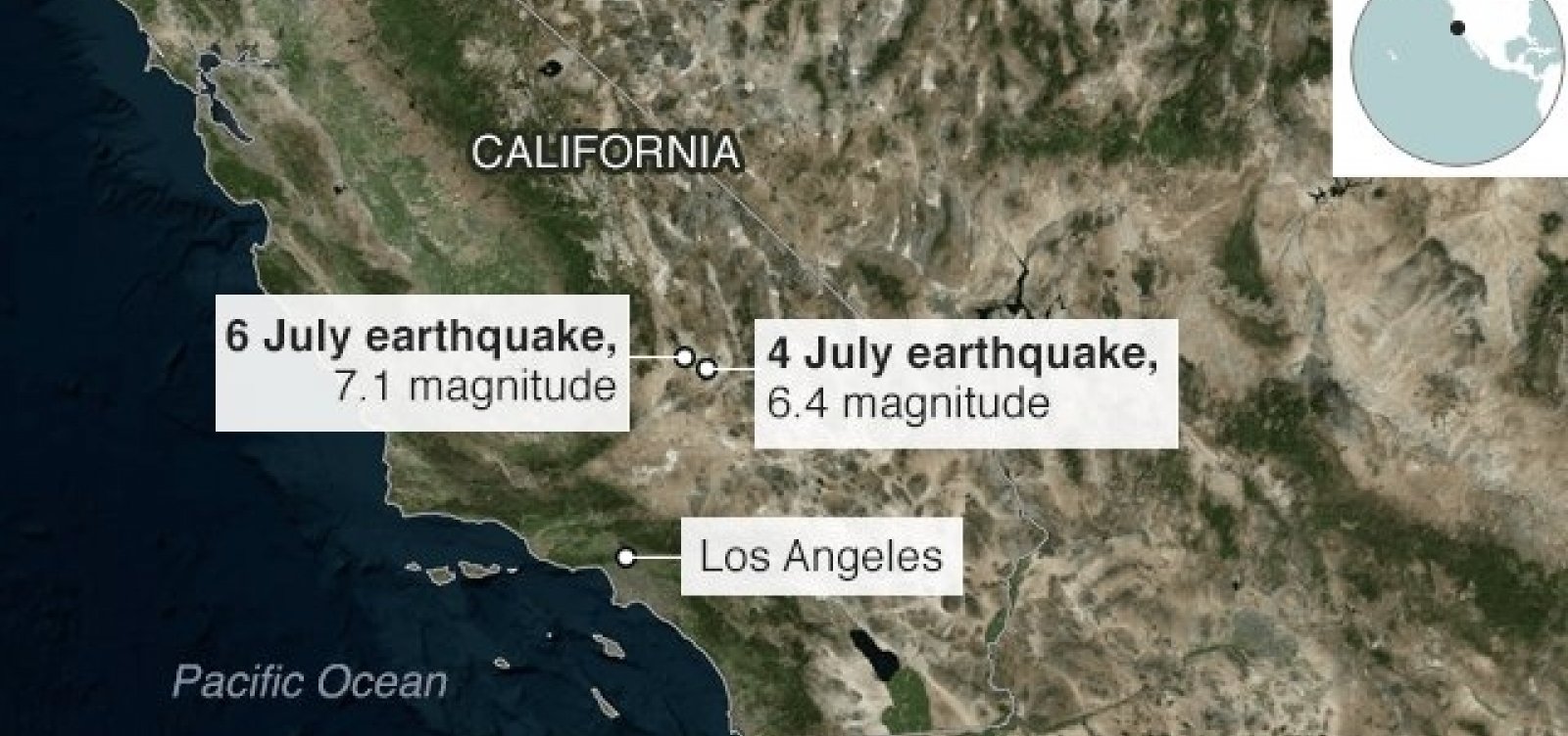 [Terremoto mais potente em 20 anos atinge o sul da Califórnia]