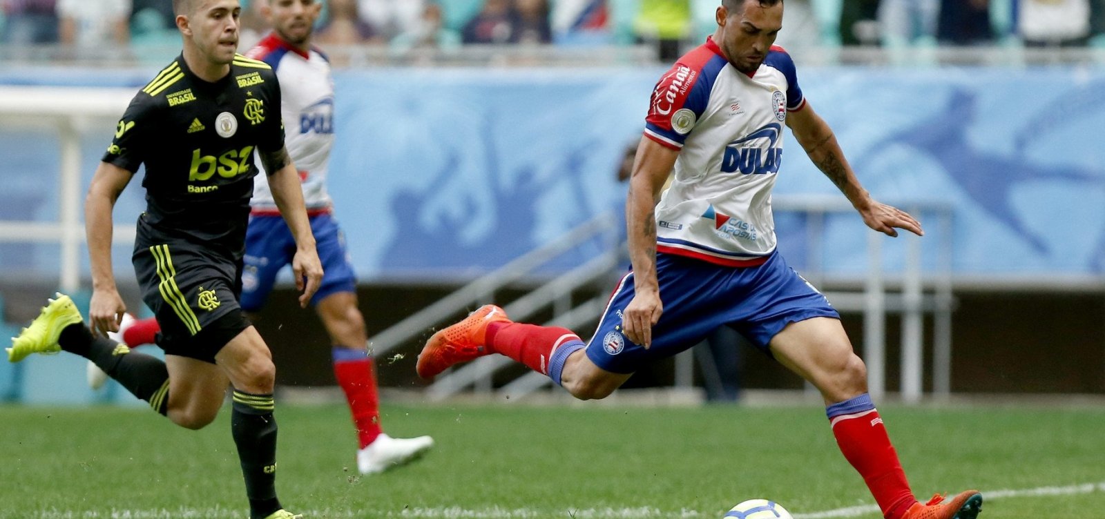 [Gilberto comemora três gols marcados sobre o Flamengo: “Dou sempre o meu máximo em prol do Bahia”]