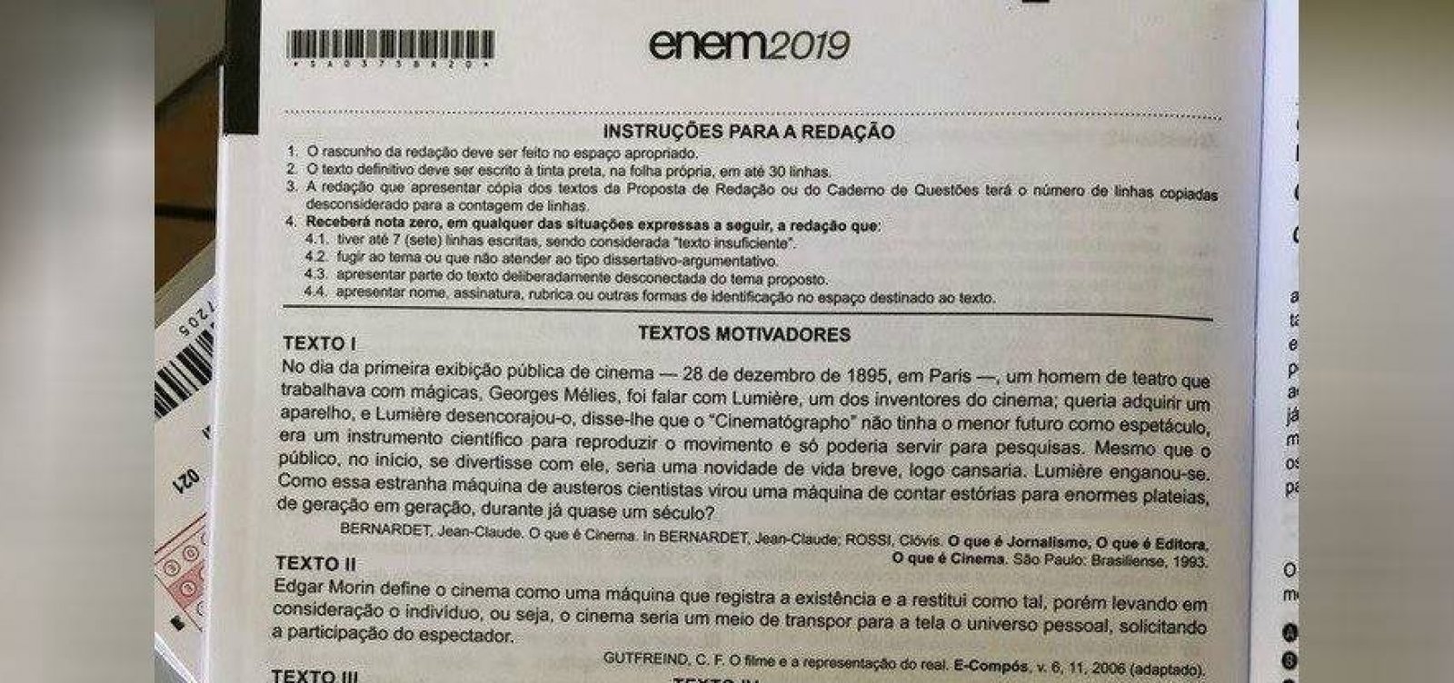 [Aplicador do Enem teria vazado foto da prova, diz ministro]