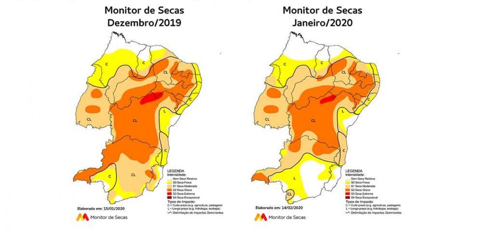 [Monitor aponta redução da área com seca na Bahia, com exceção do extremo sul]