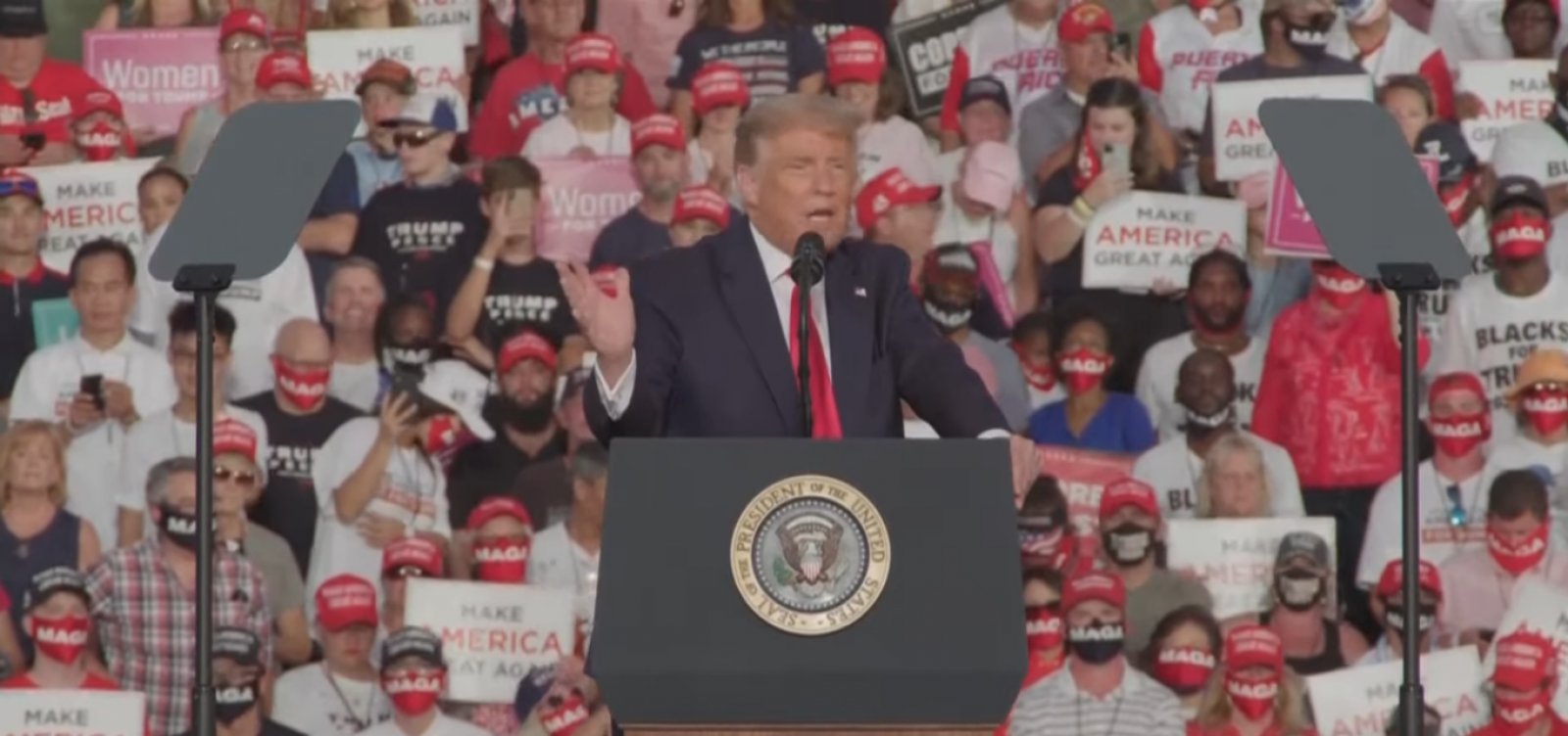 [Ap&oacute;s teste negativo para Covid-19, Trump faz com&iacute;cio na Fl&oacute;rida]